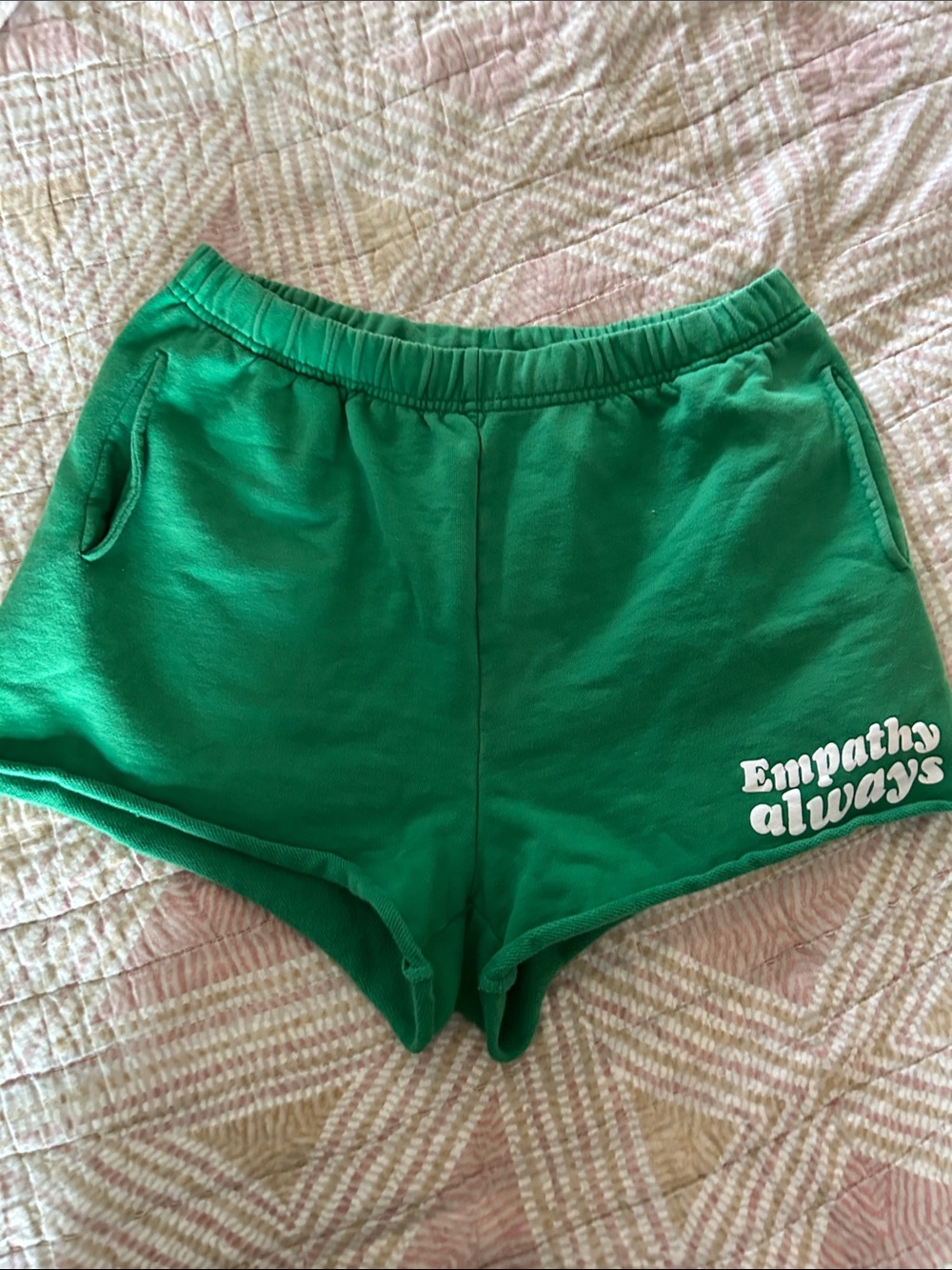 Green 'Empathy Always' Women's Athletic Shorts